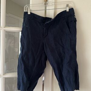 Vince linen navy bermuda shorts
